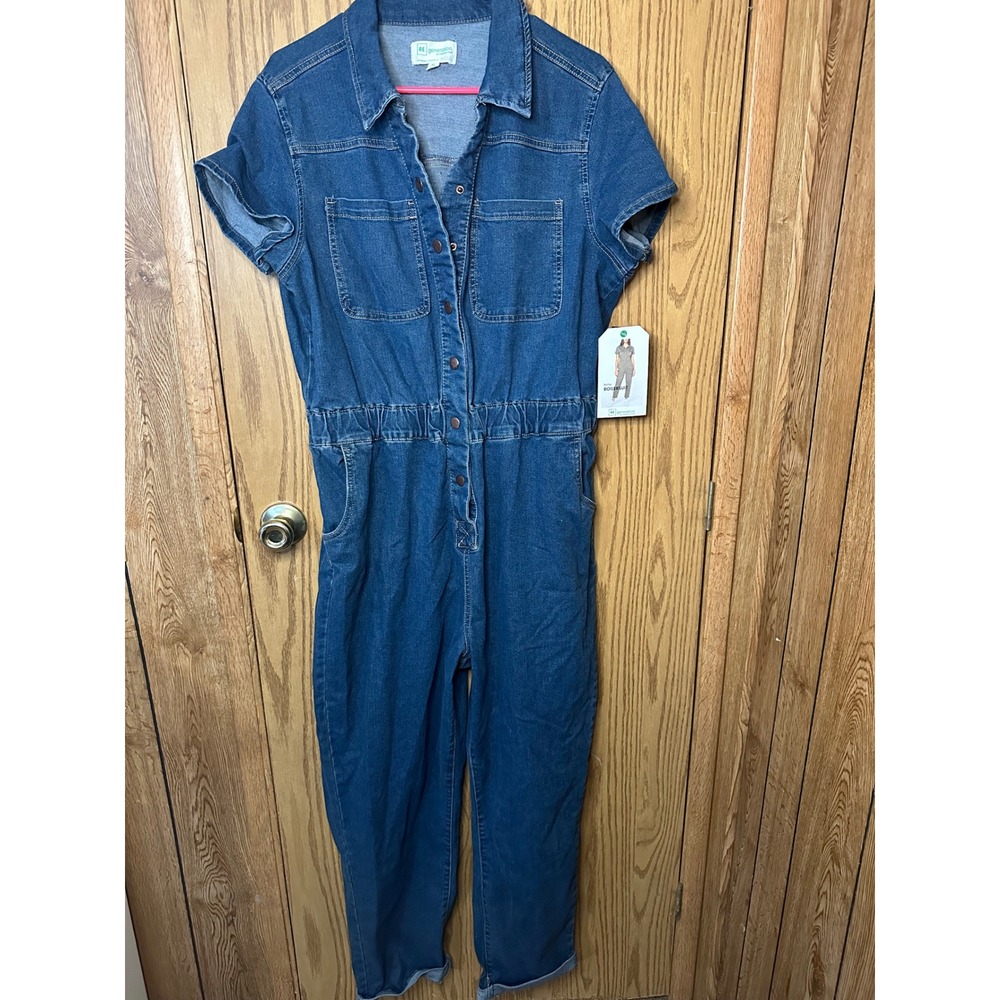 RE Generation by Celebrity Pink Women's Denim Boiler Suit Jumpsuit XL Blue